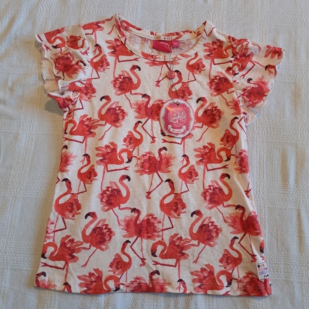 Jubel girls size 140 or 10 flamingo designed shirt, New